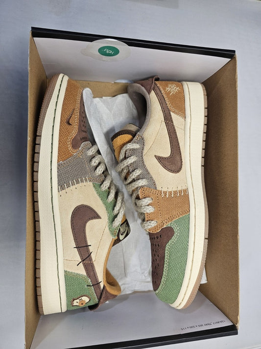 The Zion Williamson x Air Jordan 1 Retro Low OG 'Voodoo' features a distinctive