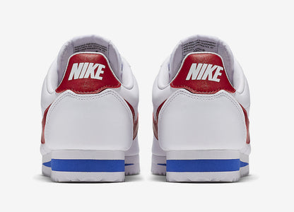 iconic Nike Classic Cortez Leather in the classic white, varsity red, and varsity royal colorway