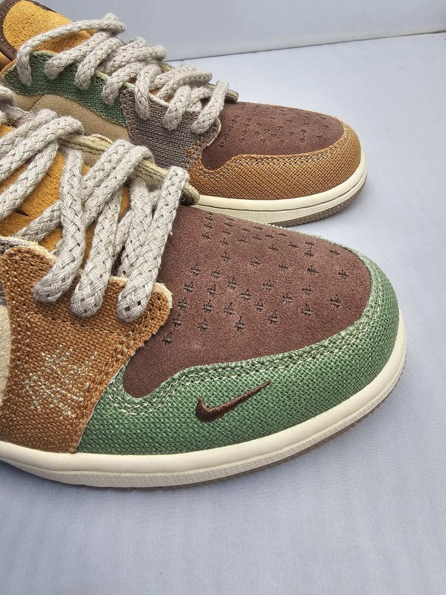 The Zion Williamson x Air Jordan 1 Retro Low OG 'Voodoo' features a distinctive