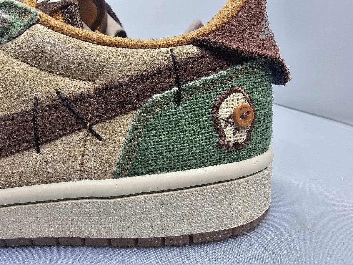 The Zion Williamson x Air Jordan 1 Retro Low OG 'Voodoo' features a distinctive
