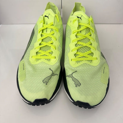Puma Liberate Nitro 2 Run 75 Running Shoes in a neon yellow colorway with metallic bronze heel branding