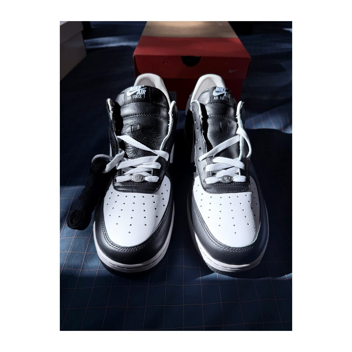 Nike Air Force 1 Low x Terror Squad "Blackout" featuring a smooth black and white leather