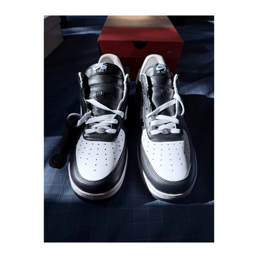 Nike Air Force 1 Low x Terror Squad "Blackout" featuring a smooth black and white leather